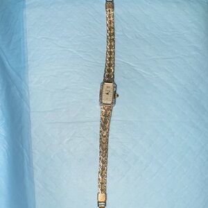 Vintage gold tone Topaz Quartz With diamond Bezel (Great condition)